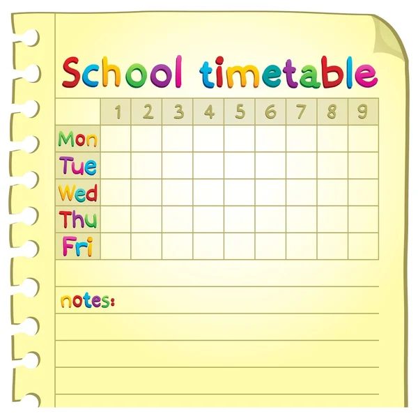 Σχολείο χρονοδιάγραμμα θέμα εικόνα 4 — Διανυσματικό Αρχείο