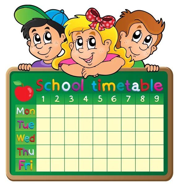 School tijdschema thema afbeelding 4 — Stockvector
