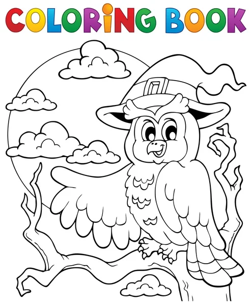 Coloring book Halloween owl 1 — Stock Vector