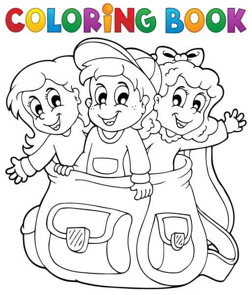 Libro para colorear tema niños 6 — Vector de stock