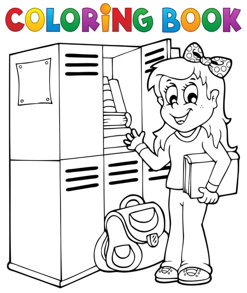 Libro para colorear tema de la escuela 5 — Archivo Imágenes Vectoriales