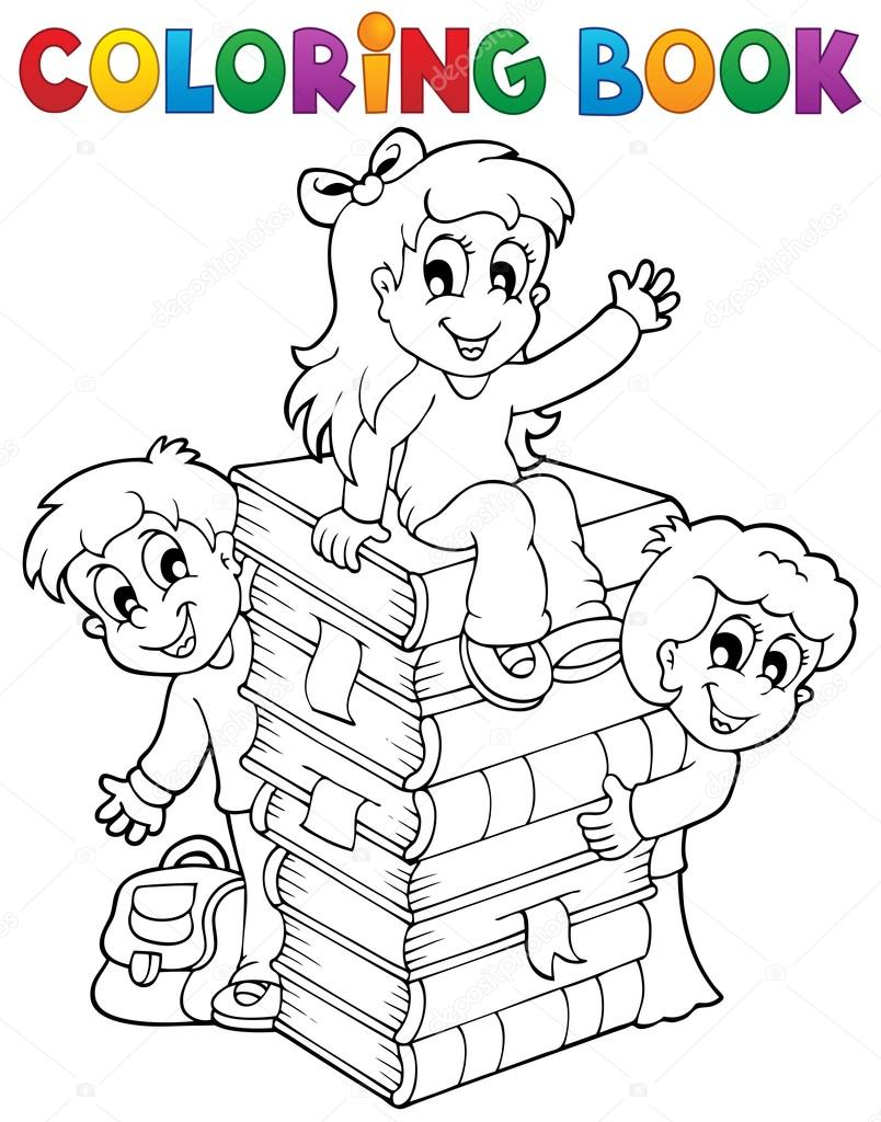 Download Coloring Book Kids Theme 4 Vector Image By C Clairev Vector Stock 30044259
