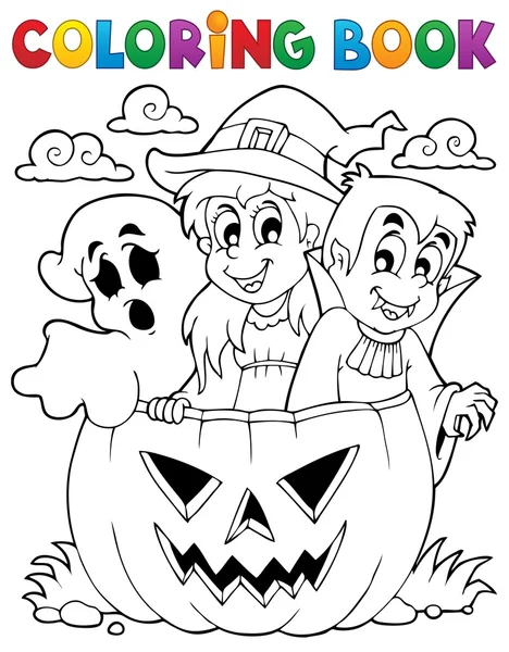 Libro da colorare Halloween personaggio 5 — Vettoriale Stock