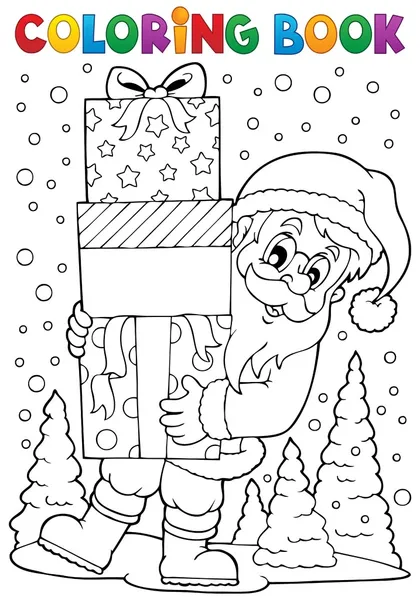 Libro para colorear Santa Claus tema 8 — Archivo Imágenes Vectoriales