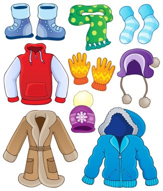 Winter clothes collection 3 clipart