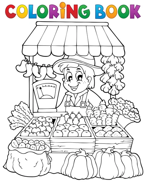 Coloring book farmer theme 2 — Stock Vector