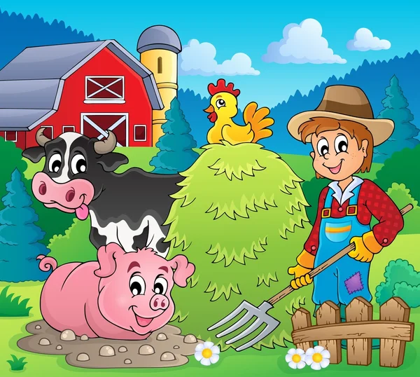 Imagem do tema agricultor 4 — Vetor de Stock