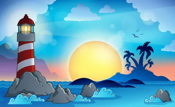 灯台テーマ画像 9 — ストックベクタ