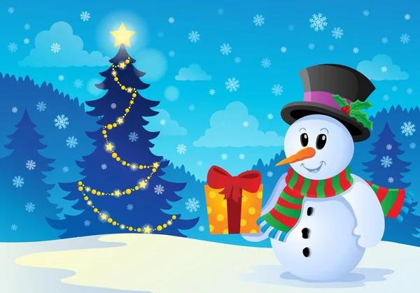 Christmas snowman theme image 1 — Stock Vector