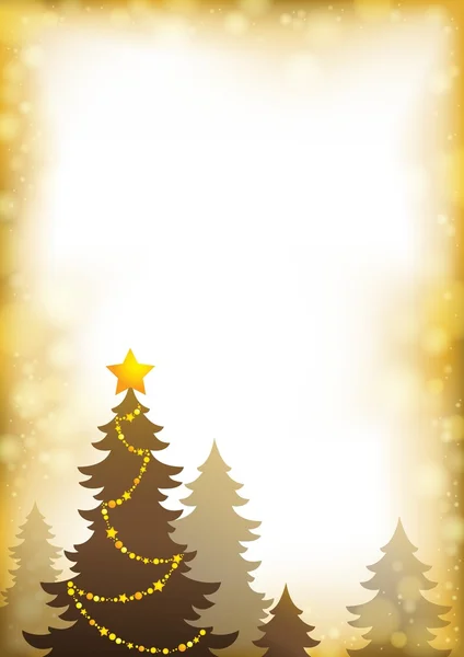 Kerstboom silhouet onderwerp 1 — Stockvector