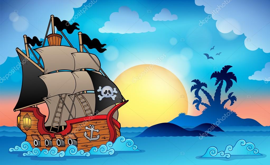 Pirate ship near small island 3 Stock Vector Image by ©clairev #34827335 Pirate ship near small island 3 Stock Vector Image by ©clairev #34827335