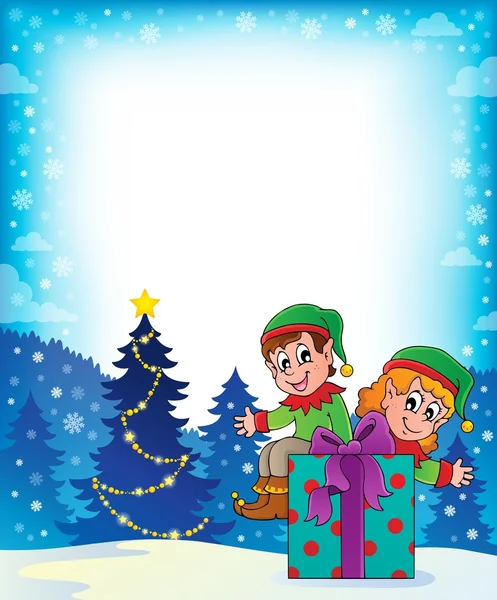Elfe de Noël thème 7 — Image vectorielle