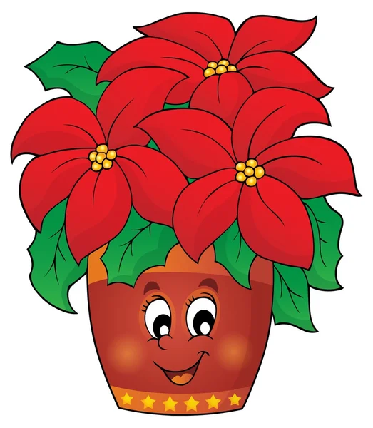 Christmas flower theme image 1 — Stock Vector