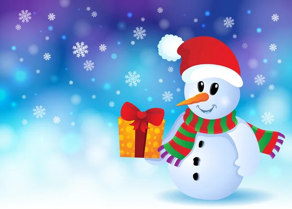 Natale pupazzo di neve immagine tema 3 — Vettoriale Stock