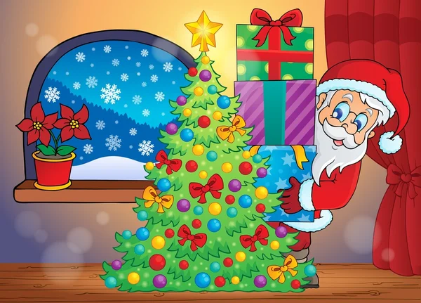 Santa Claus escena interior 7 — Vector de stock