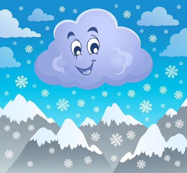 Winter Wolke Thema Bild 2 — Stockvektor