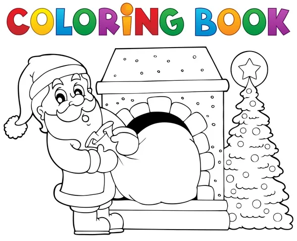 Coloring book Santa Claus theme 9 Stock Vector