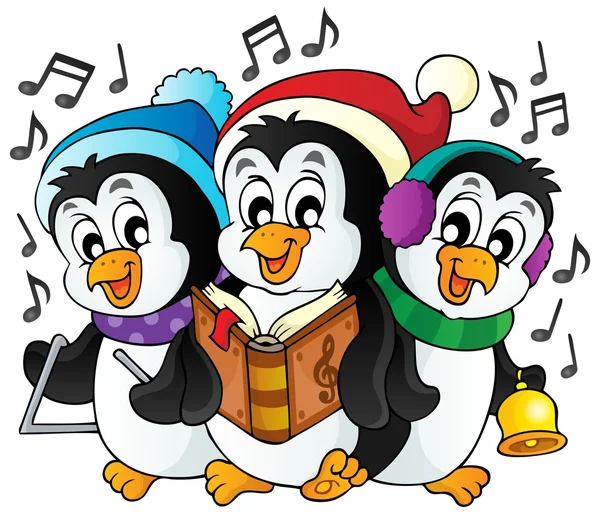 Зображення теми різдвяних пінгвінів 1 — стоковий вектор