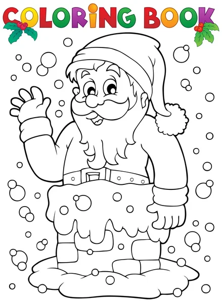 Libro para colorear Santa Claus tema 9 — Vector de stock