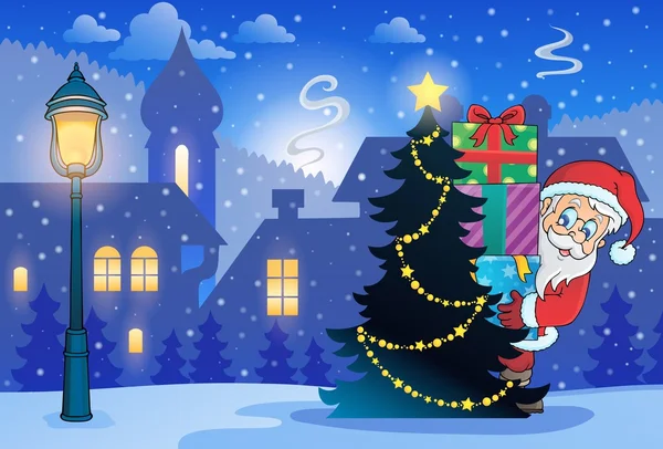 Winter scene with Christmas theme 7 — Stock Vector