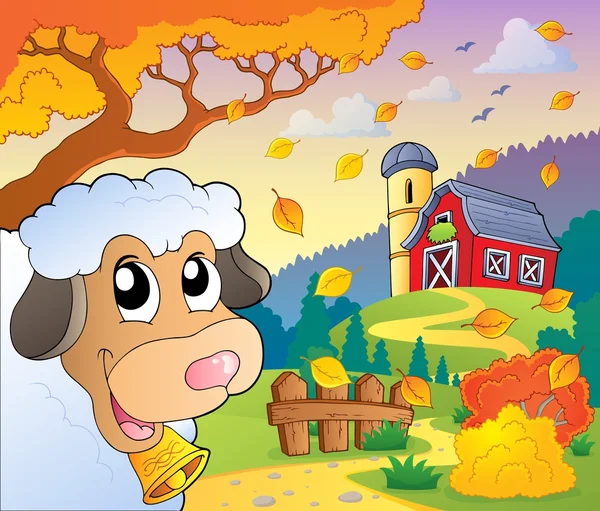 Tema Granja de otoño 6 — Vector de stock