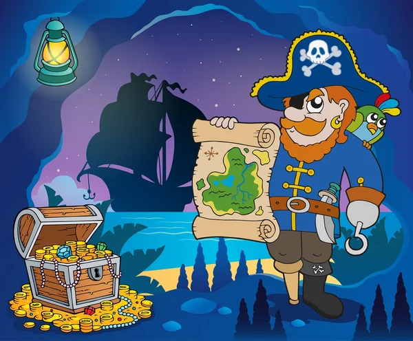 Pirate cove Tema görüntü 4 — Stok Vektör