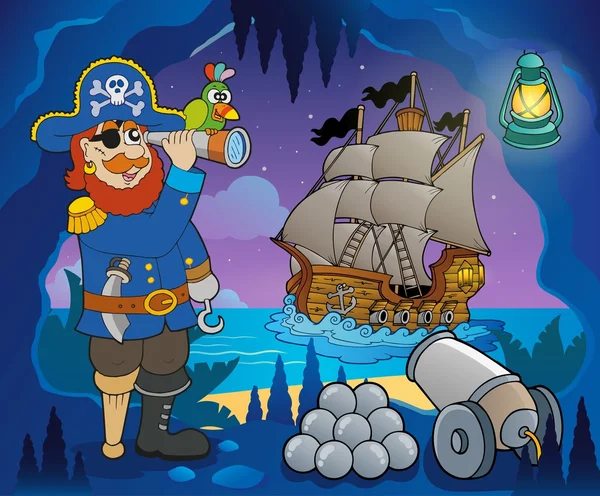 Pirate Cove Thema Bild 5 — Stockvektor