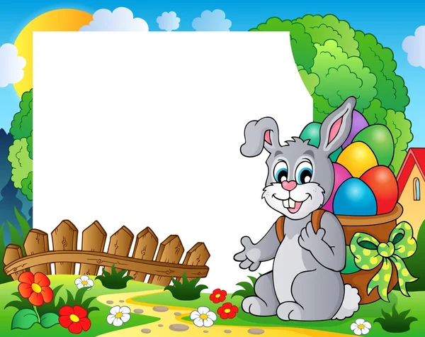 复活节兔子主题 4 帧 — 图库矢量图片