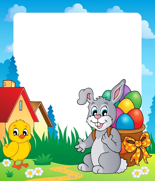 Frame met easter bunny thema 8 — Stockvector