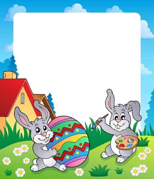 Frame met easter bunny onderwerp 6 — Stockvector