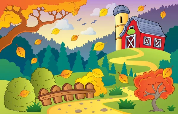 Autumn farm landscape 1 — Stock Vector