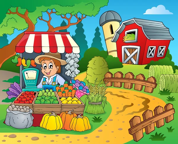 Image thème agriculteur 8 — Image vectorielle