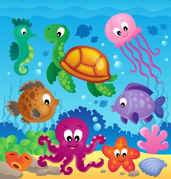 Image with undersea theme 7 — Stock Vector