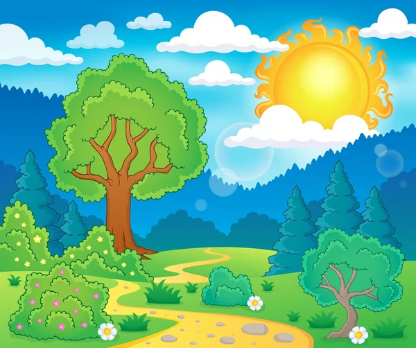 Paisaje tema primavera 5 — Archivo Imágenes Vectoriales