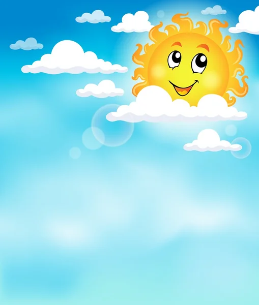 Sol en el cielo tema imagen 2 — Vector de stock