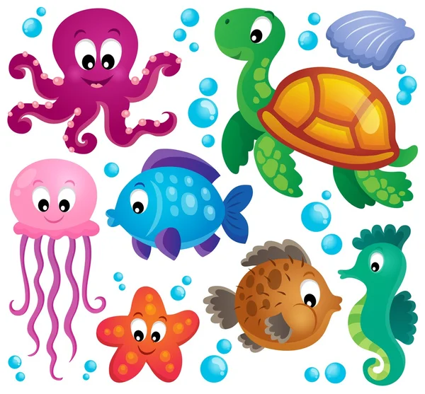 Varios animales marinos set 1 — Vector de stock