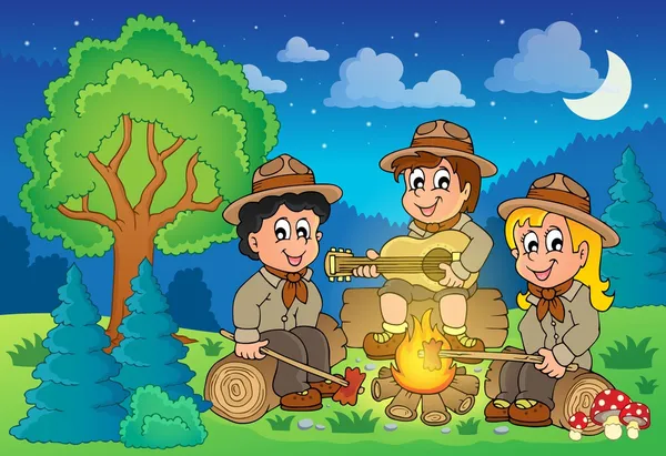 Niños scouts tema imagen 2 — Archivo Imágenes Vectoriales