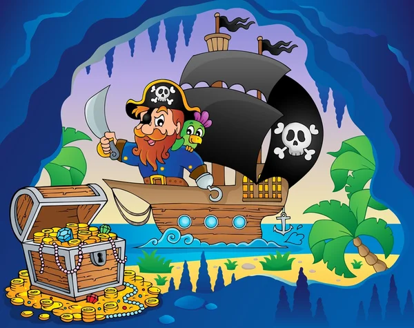 Pirate schip thema afbeelding 3 — Stockvector