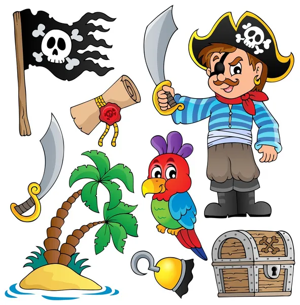 Colección temática pirata 1 — Vector de stock