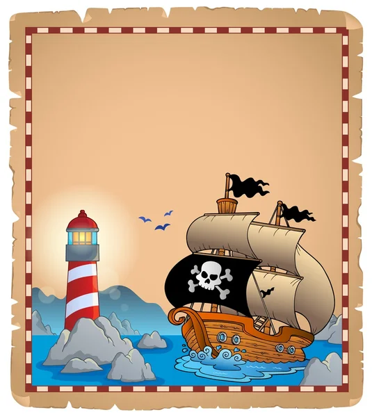 Pirate theme parchment 3 — Stock Vector