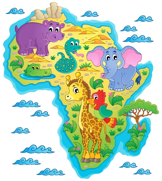 Africa map theme image 1 — Stock Vector