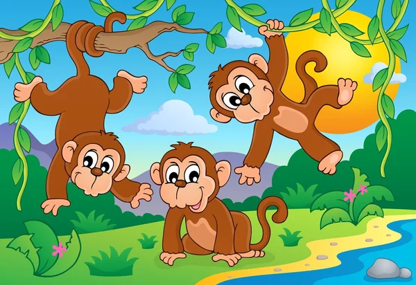 猴子主题形象 1 — 图库矢量图片
