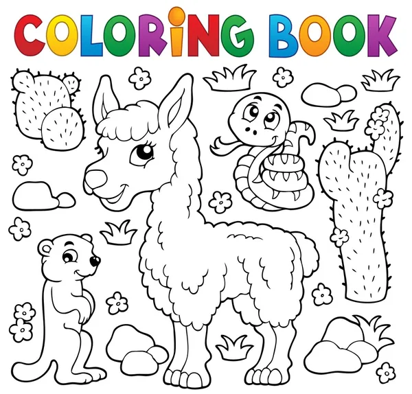 Coloring book with cute animals 4 — Stock Vector