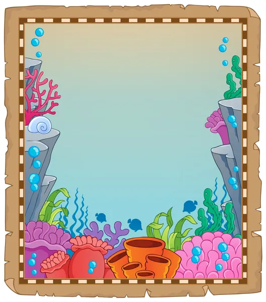 Parchment with underwater theme 6 — Stock Vector