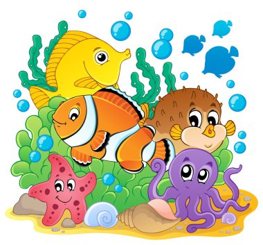 Coral fish theme image 1 clipart