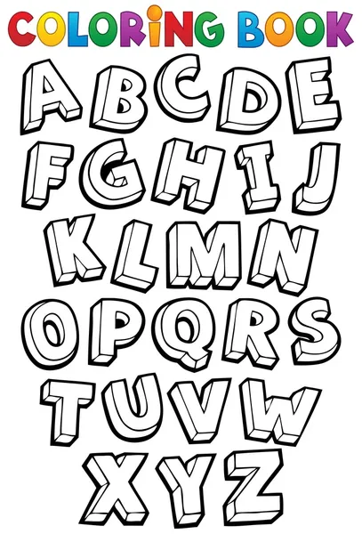 Coloring book alphabet tema 1 — Stock vektor