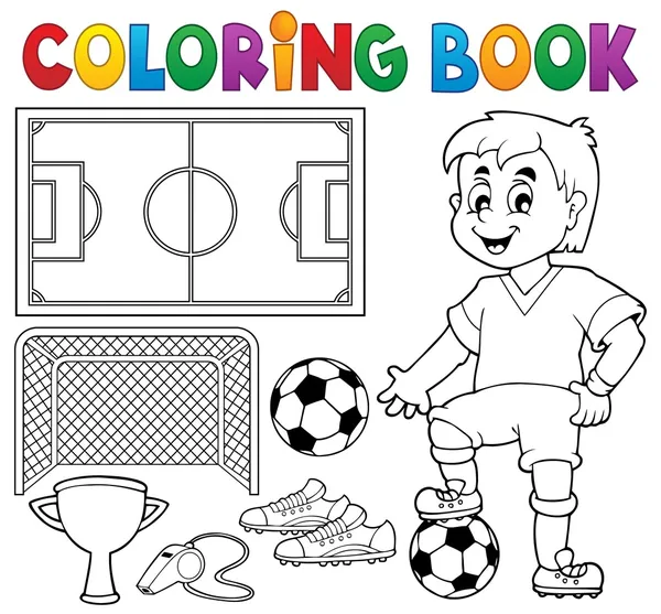 Livre à colorier soccer thème 1 — Image vectorielle