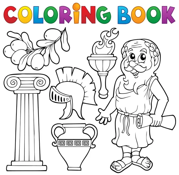 Livro para colorir Tema grego 1 —  Vetores de Stock