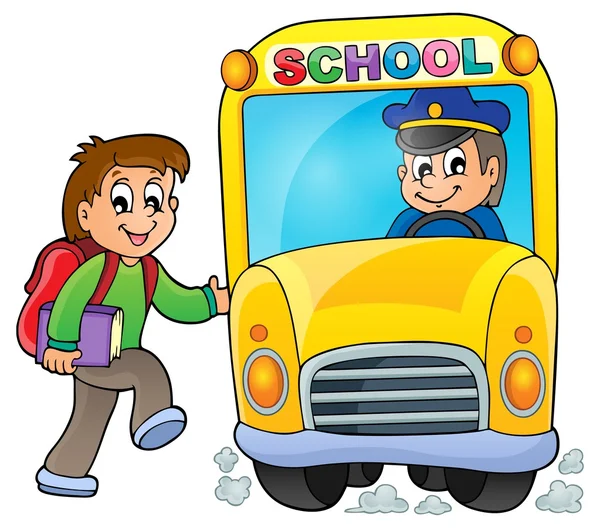 Okul otobüsü Tema 5 ile görüntü — Stok Vektör