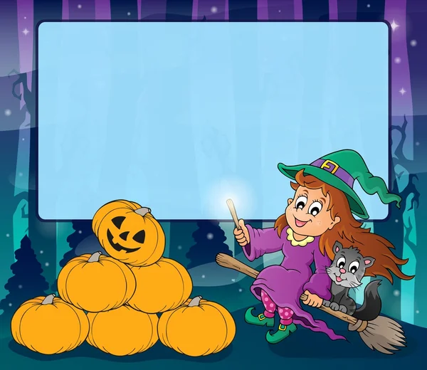 Floresta misteriosa Halloween frame 2 —  Vetores de Stock